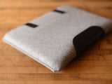 MacBook Pro Sleeve - Grey Felt & Black Leather Patch, Straps by byrd & belle
