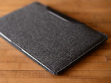MacBook Air Sleeve - Charcoal Gray Felt & Black Leather Patch by byrd & belle