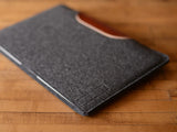 MacBook Air Sleeve - Charcoal Wool Felt & Brown Leather Patch