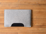 MacBook Air Sleeve - Gray Felt & Black Leather Patch by byrd & belle