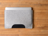 MacBook Air Sleeve - Grey Felt & Black Leather Patch by byrd & belle