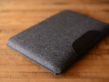 
MacBook Pro Sleeve - Charcoal Felt & Black Leather Patch by byrd & belle
