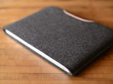 
MacBook Pro Sleeve - Charcoal Felt & Brown Leather Patch by byrd & belle

