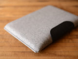 
MacBook Pro Sleeve - Gray Felt & Black Leather Patch by byrd & belle
