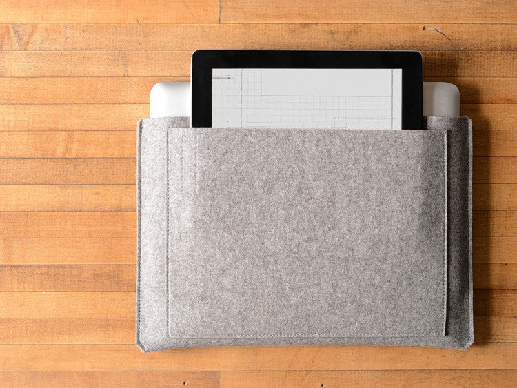 MacBook Pro/Air Carryall Bag Liner - Gray Felt by byrd & belle