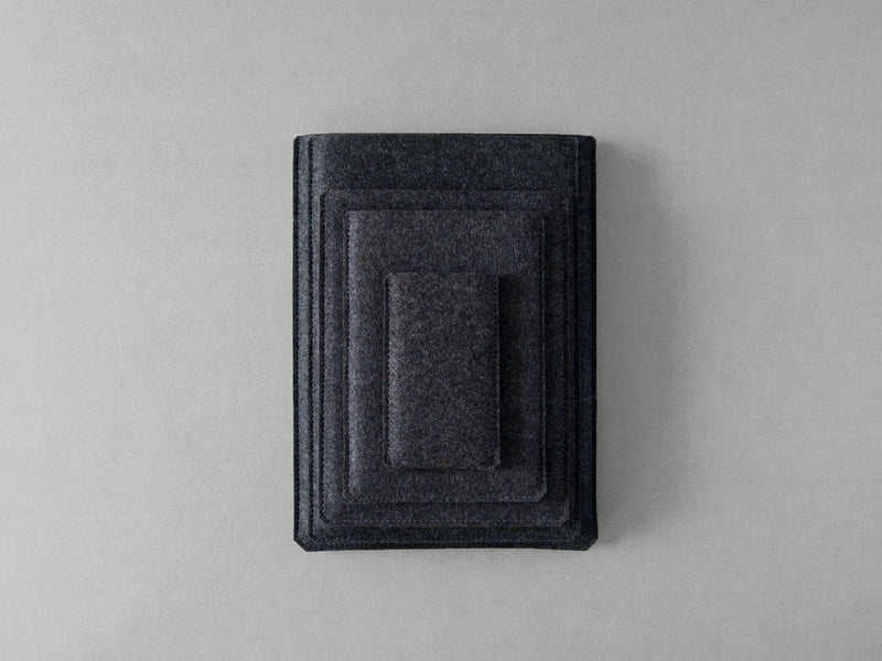 Felt Sleeve for iPad in Charcoal