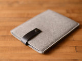  Kindle Paperwhite, Kindle Fire, Sleeve -  Gray Felt & Black Leather Strap by byrd & belle