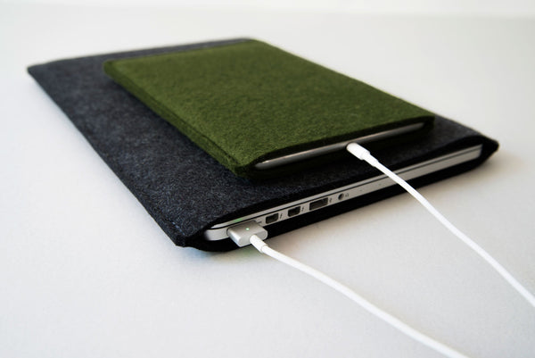 Felt Sleeve for iPad in Charcoal